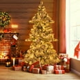 thumbnail image 2 of Topbuy 7 FT Pre-lit Artificial Christmas Tree, Snow-flocked Xmas Tree with Tiered Structure, 420 Warm White LED Lights, 2 of 10