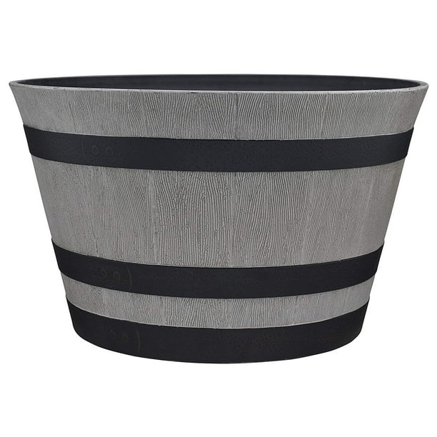Southern Patio HDR055457 Resin Whiskey Barrel Outdoor Garden Planter