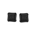 thumbnail image 2 of Bling Jewelry Mens Black  Square CZ Stud Earrings Men Silver, 2 of 6