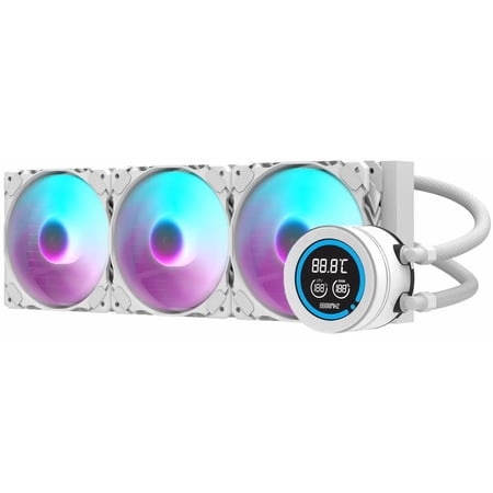 darkFlash DF-DN360D-WH AIO CPU Liquid Cooler ARGB, PWM Fans, Compatible with Intel 1851/1700, AMD AM4/AM5- White