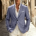 thumbnail image 2 of Ecqkame Mens Blazer Jackets Solid Long Sleeve Lapel Button Front Suit Coats Office Business Casual Versatile Lightweight Outerwear Gray L, 2 of 7