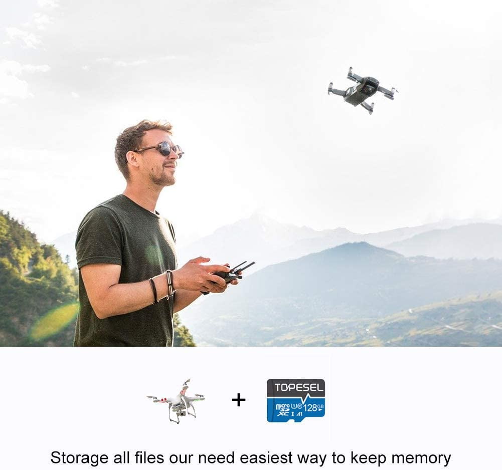 Topesel 128GB Micro SDXC Flash Memory Card with Adapter