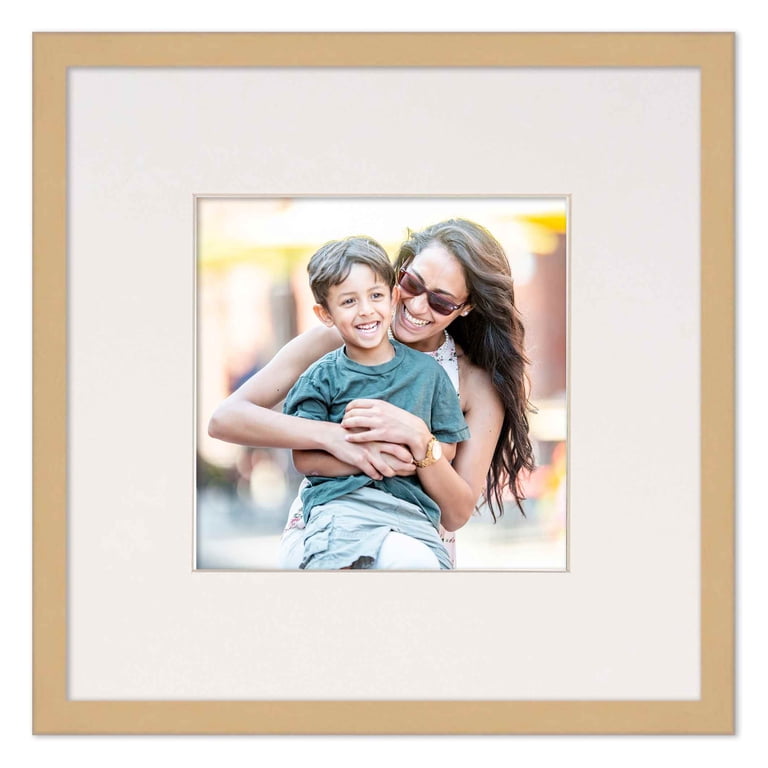 3x3 In Frame Natural With White Picture Mat For 3x3 In Photo