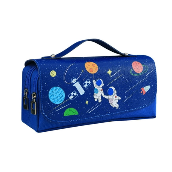 Grrvtrz Pencile Pouch,,Pencil Case,Space Astronaut Stationery and Large Capacity Primary and Secondary Three Layer,