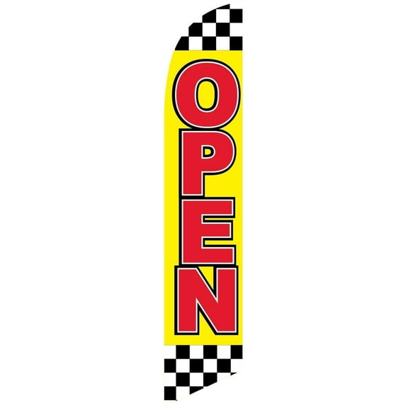 Open checkered Feather Banner Swooper Flag - Replacement FLAG ONLY