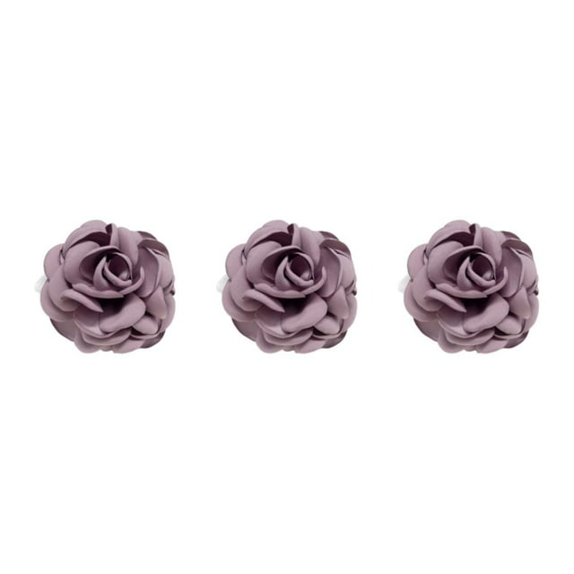Decodeary Wide Application Flower Corsage Brooch For Delicate And Intricate Embellishments pale purple 3Set