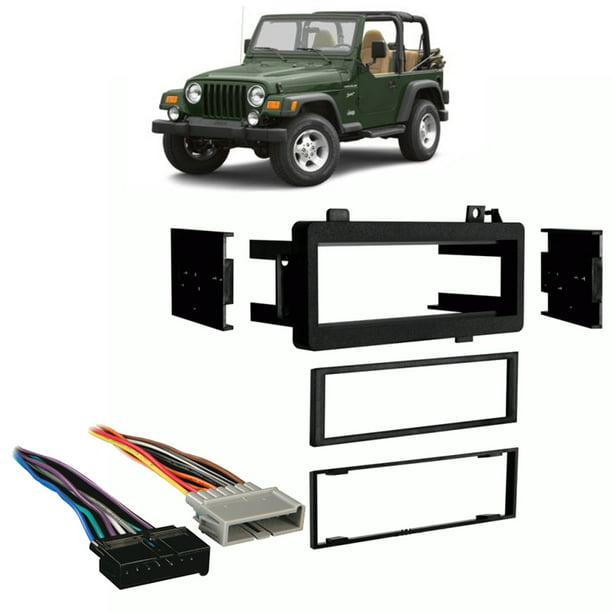 Fits Jeep Wrangler 1997-2002 Single DIN Stereo Harness Radio Install Dash  Kit 
