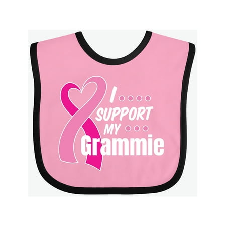 

Inktastic Breast Cancer Awareness I Support My Grammie Pink Ribbon Gift Baby Boy or Baby Girl Bib
