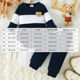 thumbnail image 3 of 0-3 Months Infant Newborn Baby Boy Clothes Fall Winter Outfits Casual Outfit Infant Long Sleeve Color Blocking Rompers Jogger Pants Sets Todddler Boys Winter Clothes,Navy, 3 of 9