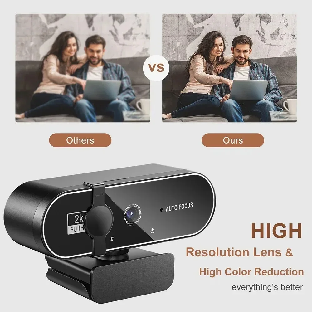 4K Full HD Webcam with Microphone Autofocus 8MP Website Camera for Windows PC Laptop  External Web Cam Video Calling