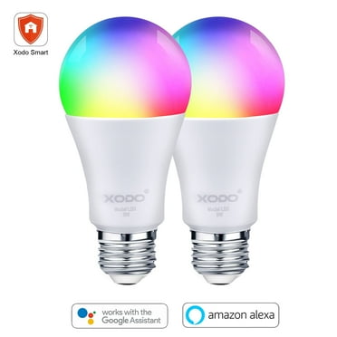 XODO 2-Pack Smart WiFi Light Bulb, Multi Color Changing LED, App Controlled