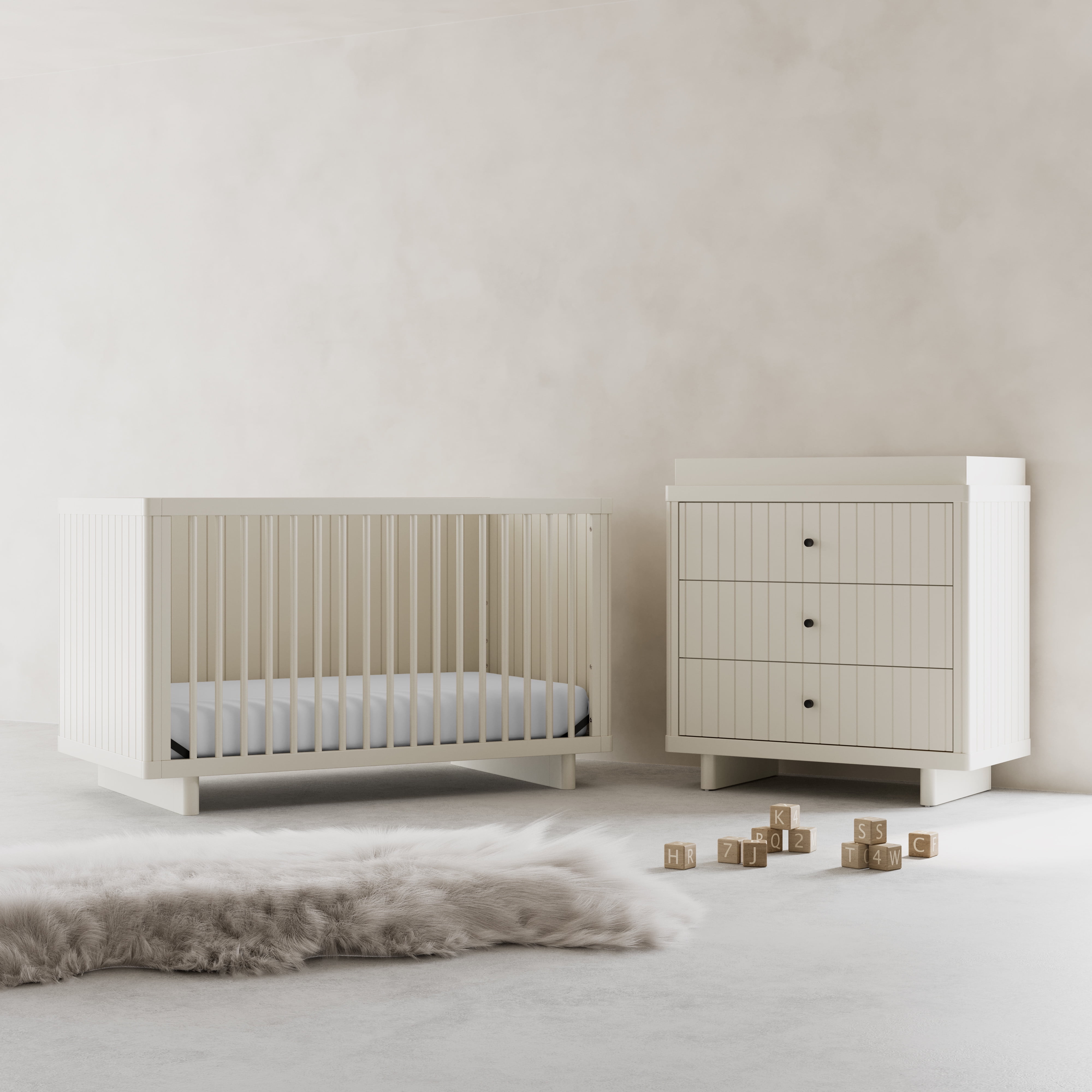 Art of Nursery by Storkcraft Kyoto 3 Drawer Dresser with Infant Changing Topper, Frosted Oat