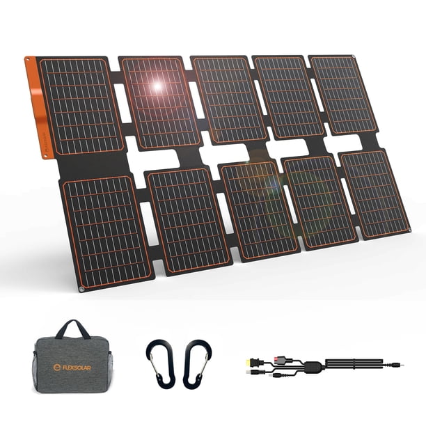 Panel solar plegable FlexSolar de 100 W, portátil e impermeable IP67