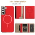 thumbnail image 6 of Allytechgroup Case for Samsung Galaxy S21 Plus/ S21+,[RFID Blocking] 2-in-1 Detachable Magnetic Wallet Case [Compatible with MagSafe] Stand PU Leather Cover with Credit Card Slots/Cash Slot, Red, 6 of 13
