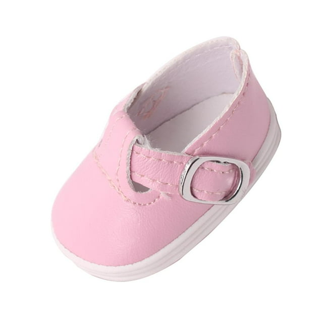 1 par de hermosos zapatos de muñeca de piel sintética de PU para Mell Chan 14.5 Rosado