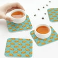 thumbnail image 4 of Leather Coasters with Heat-resistant for Drinks, Cute Cheese Light Blue Cup Coasters Cup Pad Mat for Tabletop Protection, Coffee Table, Office Desk and Housewarming Gift, 4 of 5