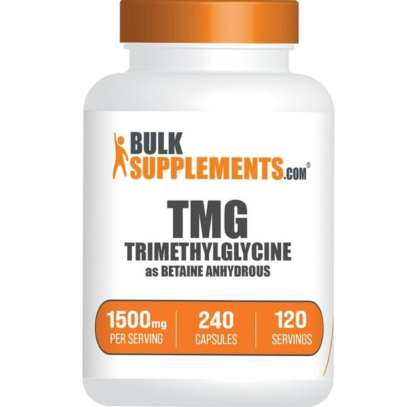BulkSupplements Trimethylglycine Capsules, Betaine Anhydrous, 1500mg, Dietary, Supplement, 240 Count