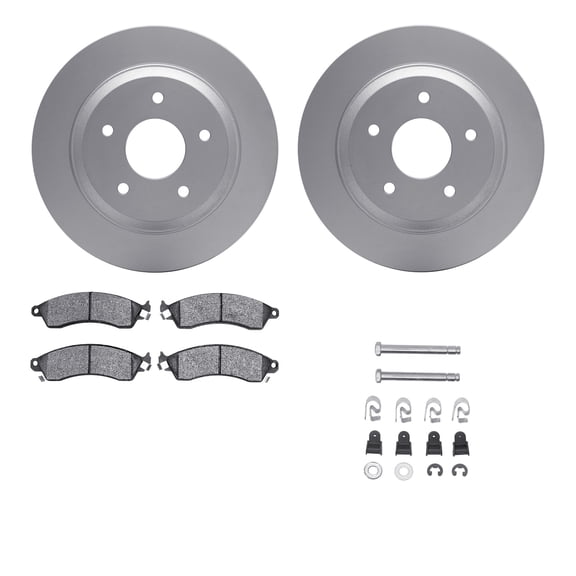 Dynamic Friction Company Front Geospec Brake Rotors with 5000 Advanced Brake Pads includes Hardware 4512-47065