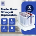 thumbnail image 2 of Really Useful Box 35 Liter Transparent Storage Container w/Snap Lid, 3 Pack, 2 of 7