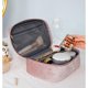thumbnail image 3 of Neceser de maquillaje de terciopelo para mujer con brocha de maquillaje, bolsillo con cremallera, bolsas de cosméticos de viaje con divisor, bolsa de maquillaje estrellada, C rosa, 11 Feliz Sencillez, 3 of 5