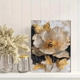 thumbnail image 2 of UXIEQU Gold Peony Embossed Texture Canvas Wall Art 15.75x11.81 INCHES, 2 of 8