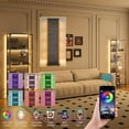 thumbnail image 6 of Glass Display Shelf for Collectibles, LED Black Shelf, Curio Cabinet, Lighted Tall Narrow Shelf with Pegboard Steel Frame for Gaming Room, Floor Lamp with Shelf, Living Room, Bedroom, Small, 6 of 10