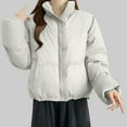 thumbnail image 2 of yoeyez Winter Coat for Woman Hooded Quilted Mid-Length Puffer Jacket Padded Warm Thickened Down Jacket Lightweight Zip Up Casual Parka Coat, 2 of 5