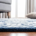 thumbnail image 4 of SAFAVIEH Micro-Loop Hailey Medallion Runner Rug, Navy/Ivory, 2'3" x 9', 4 of 10