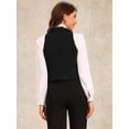 thumbnail image 3 of DARING DIVA Women's Notched Lapel Waistcoat Vest Double Breasted XS Black, 3 of 6