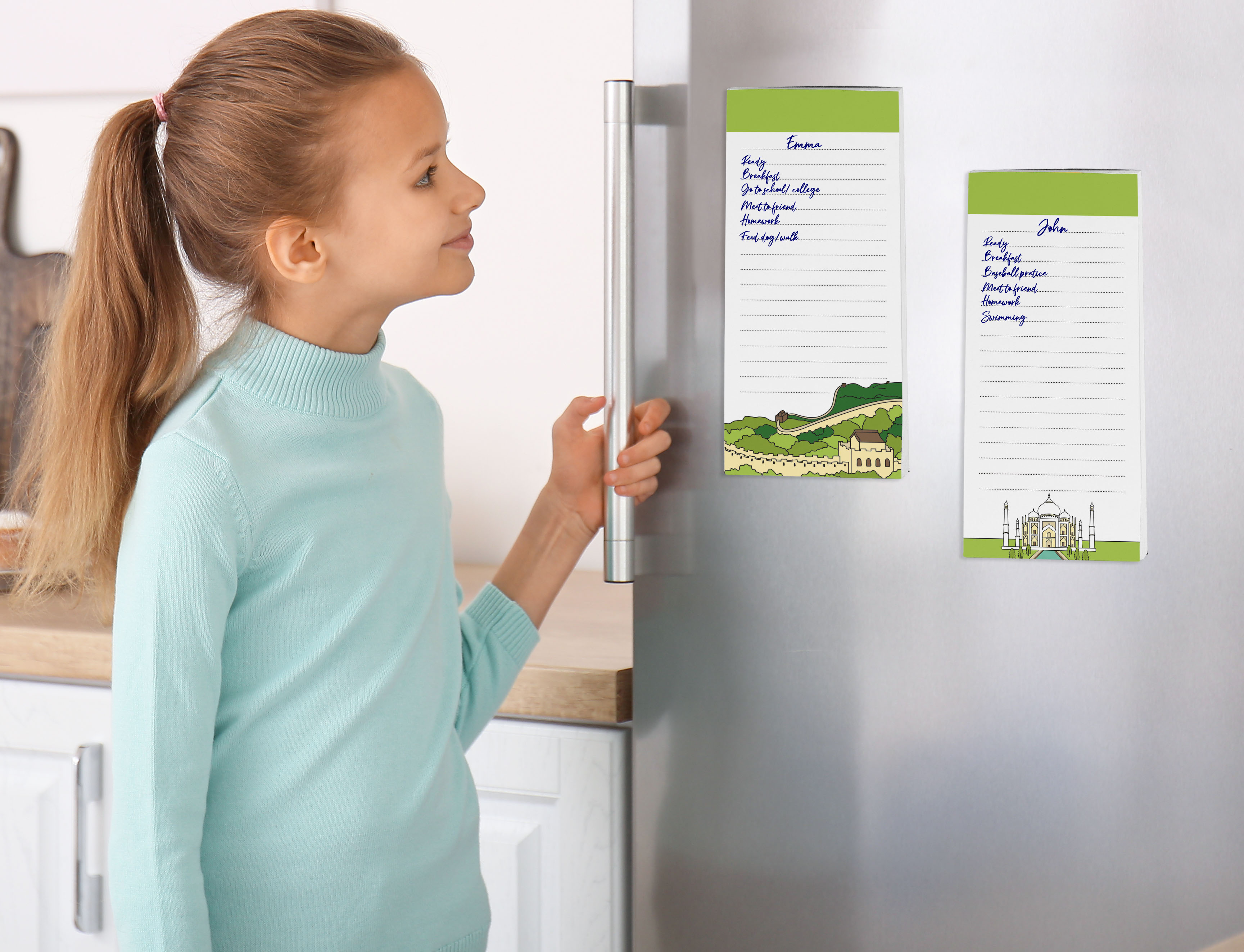 Inkdotpot Pack of 3 Magnetic Fridge To-Do List Notepads- Magnetic Memo Pads For Refrigerator-(50 Sheets Each)-SD
