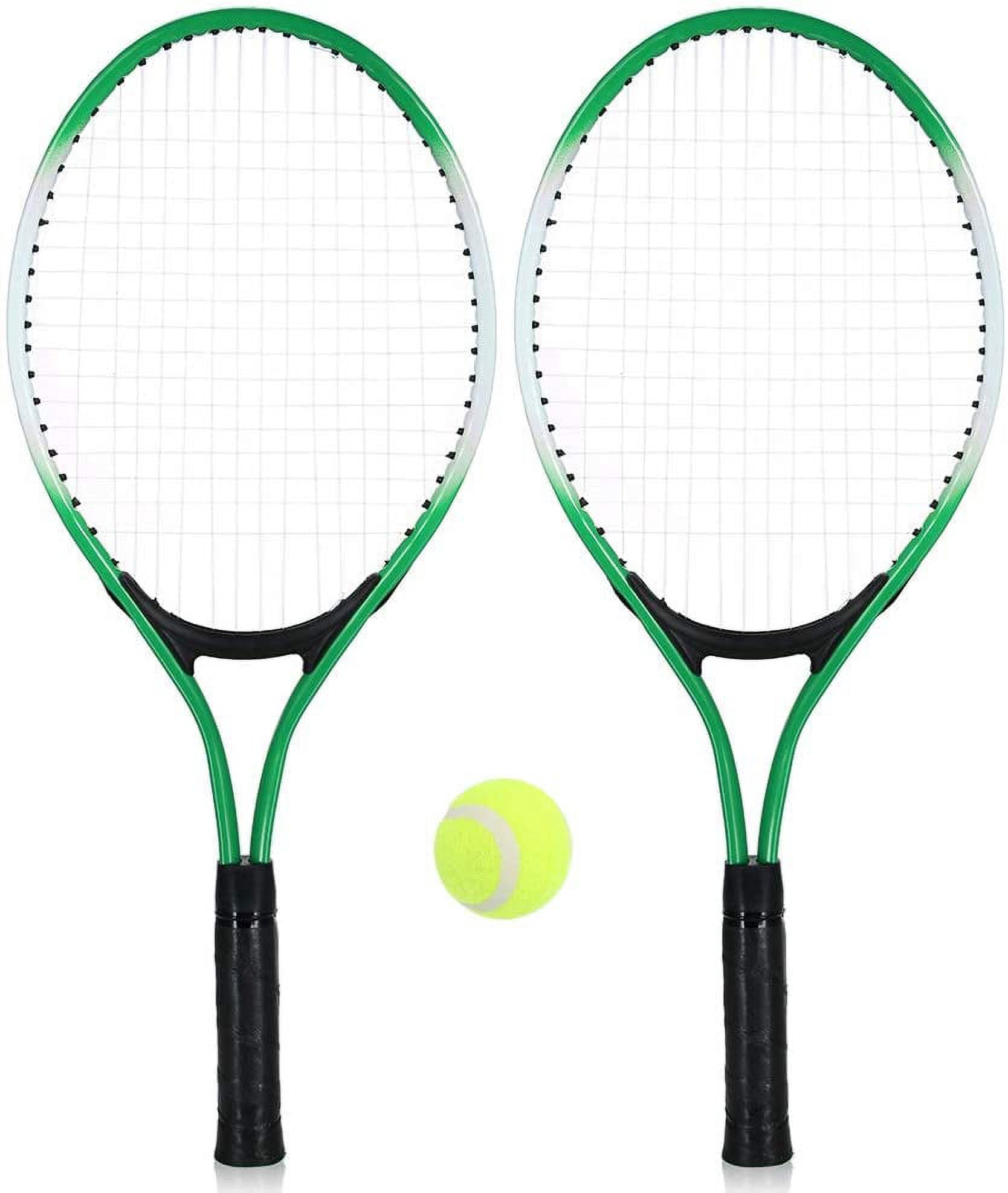 N/H Set of 2 Teenager's Tennis Racket with Free Ball for Training Tennis Carbon Fiber Top Steel Material Tennis String