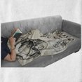 thumbnail image 6 of Music Soft Flannel Fleece Throw Blanket, Sketchy Background Hipster Skull Headphones Record Player Mic Speakers Print, Cozy Plush for Indoor and Outdoor Use, 50" x 70", Beige Black, by Ambesonne, 6 of 6