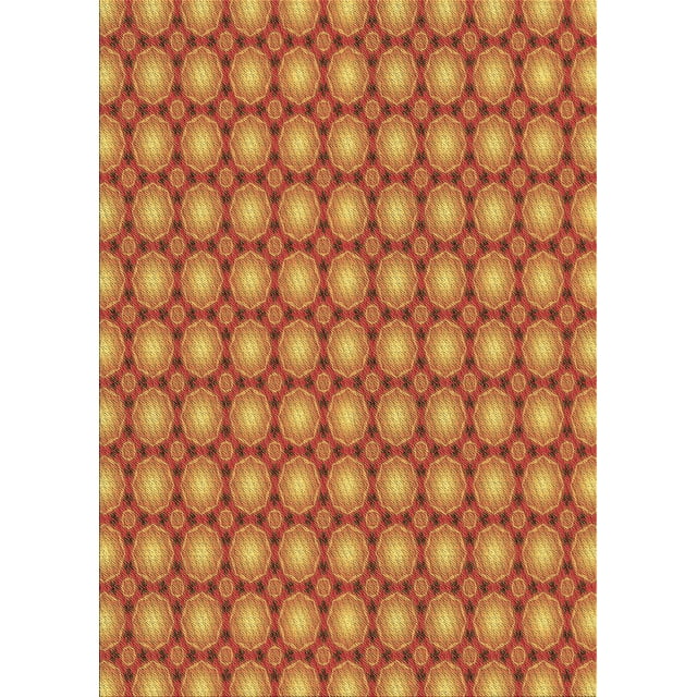 Ahgly Company Tapis d'Intérieur Lavables à la Machine, Rectangle Rouge de Lave de Transition, 7' x 10'