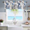thumbnail image 4 of Summer Marine Life Window Valance for Kitchen, Ocean Watercolor Jellyfish Coastal Coral Vintage Rod Pocket Short Curtain for Small Windows, Light Filtering Decorative Valance, 42 x 12 Inch, 4 of 9