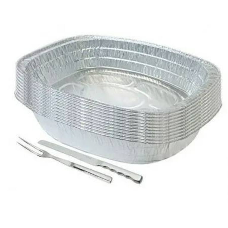 Heavy Duty Oval Aluminum Foil Trays Turkey Roasting Container For