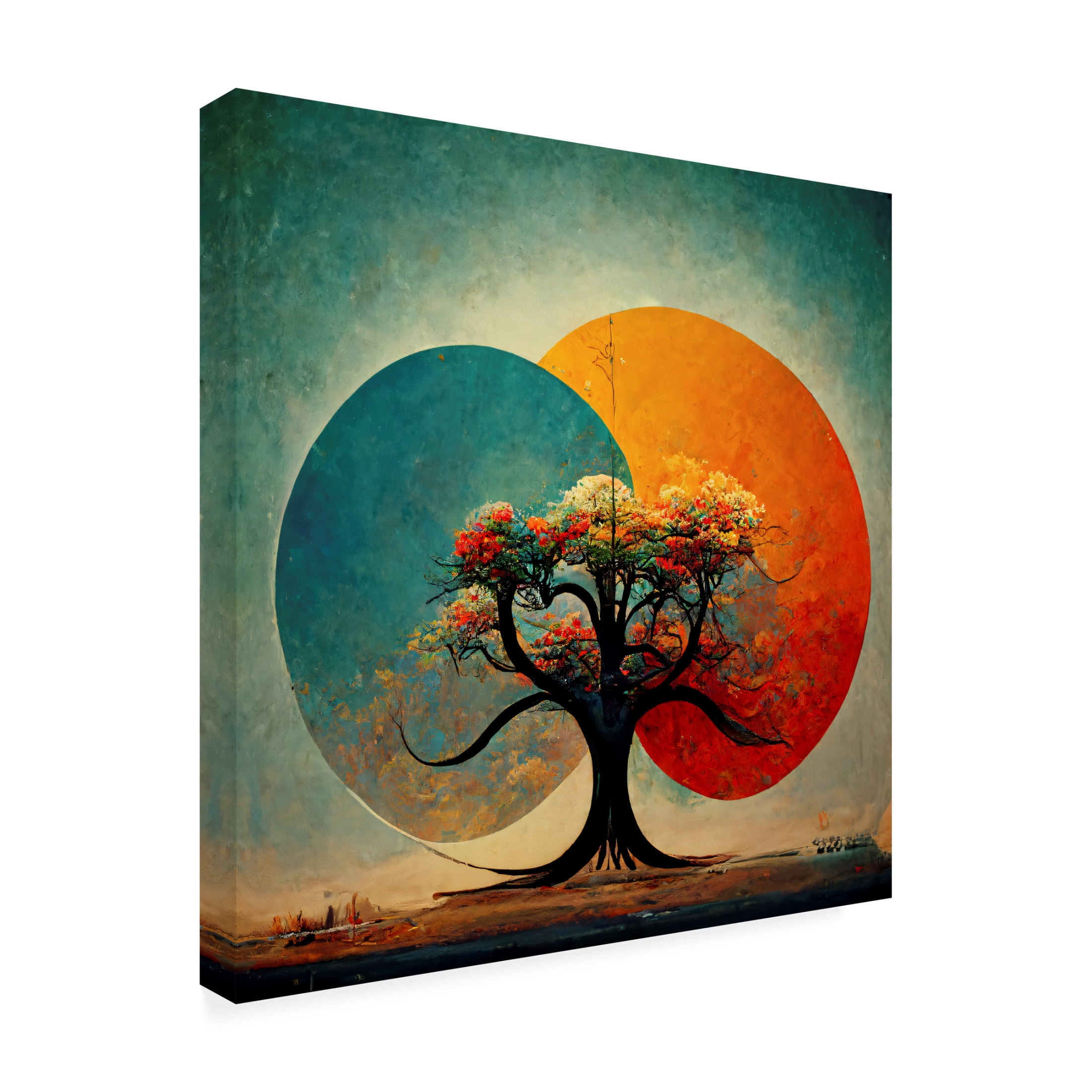 Canvas Wall Art - Ray Heere 'Tree Of Life 2' Wall Art for Living Room, Bedroom, or Office Décor by Trademark Fine Art - 35 x 35 Inches