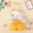 thumbnail image 6 of CAUYDY Toddler Baby Girl Summer Clothes Set Kid Outfits Short Sleeves T-Shirt Tops + Shorts Cute Outfits Set For Kids 18-24 Months 2t 3t 4t 5t 6t 7t (Sizes 6-9 Months,H03-Yellow), 6 of 9