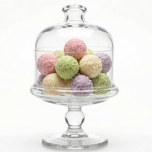 Glass Cake Stand with Dome, Clear Glass Cloche on Pedestal – Elegant Dessert Display for Cakes, Cupcakes, Cookies & Home Decor