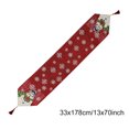 thumbnail image 3 of Table Runner de algodón y lino bordado con muñeco de nieve navideño, 3 of 5