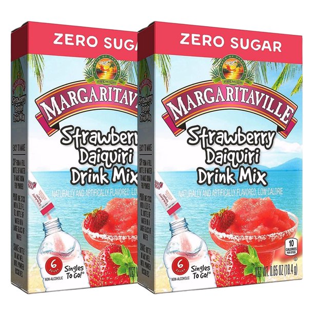 NS Margaritaville Singles To Go Water Drink Mix Strawberry Daiquiri