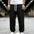thumbnail image 5 of Klisyaur Mens Joggers Pant Elastic Waist Drawstring Workout Sports Trousers Casual Loose Solid Color Pants with Pockets, 5 of 9