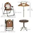 thumbnail image 3 of Outsunny Kids Folding Picnic Table and Chair Set Pattern Outdoor Garden Patio Backyard with Removable & Height Adjustable Sun Umbrella Brown, 3 of 10