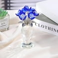 thumbnail image 5 of Crystal Blue Rose Bouquet Figurines Gifts for Women Flowers Valentine's Day Mother's Day Presents for Girlfriend Wife Partner Ornament for Home Decor, 5 of 11