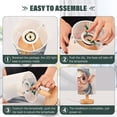 thumbnail image 4 of Pig Glasses Pines Leaves Table Lamp USB Bedside Desk Nightstand Lamp Printed Gifts Small Lamp Wood Base for Bedroom Living Room Kids Room College Dorm, 4 of 7