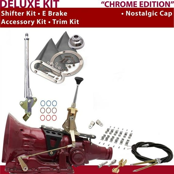 American Shifter TH400 Shifter Kit 6 in. E Brake Cable Clamp Clevis Trim Kit for D46CA