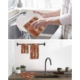 thumbnail image 5 of Orange Abstract Kitchen Dish Towels for Drying Dishes Set of 3, Vintage Geometric Gradient Oil Painting Modern Waffle Weave Microfiber Hand Tea Bathroom Towels Quick Dry & Absorbent Towel 15.7x23.6, 5 of 7