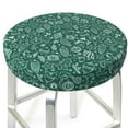 thumbnail image 3 of Bingfone Green Christmas Padded Round Bar Stool Cover Cushion with Elastic Fabric Round Chair Seat - Green Christmas, 3 of 7