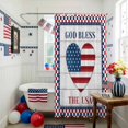 thumbnail image 3 of Independence Day Shower Curtain, 72" x 72", God Bless the USA Red Blue Checker Plaid Waterproof Bathroom Curtain Washable Shower Curtain Set with 12 Hooks, 3 of 9