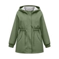 thumbnail image 5 of FSYBOA Girls Windbreaker Jackets, Waterproof Long Sleeve Comfortable Full Zip Hooded Outerwear Army Green Size 15-16T, 5 of 8