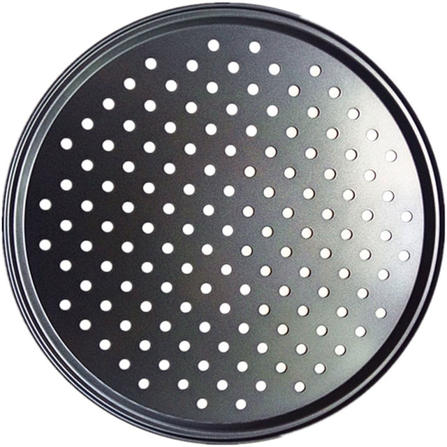 Hvxrjkn Molde para Pizza de Acero de 32 Cm con Agujeros Bandeja para Pizza Bandeja para Hornear Antiadherente Molde Redondo Perforado para Hornear Pizza para Hogar Restaurante Cocina Horno